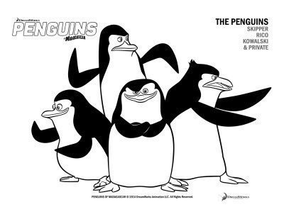 Penguins of Madagascar Printable Coloring sheet- The Flying Couponer