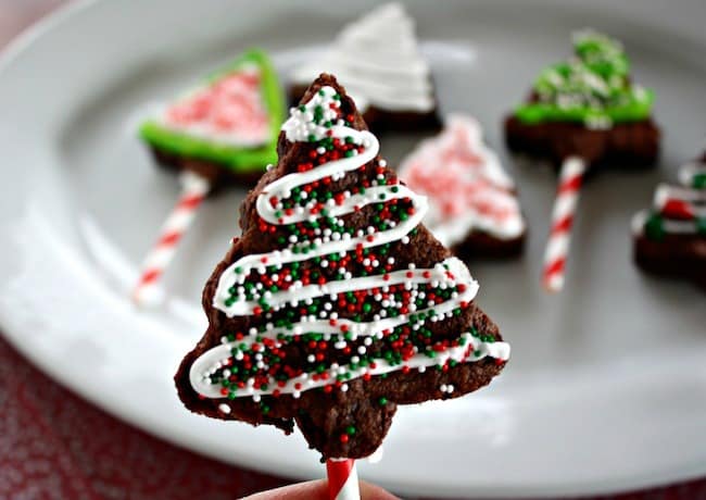 23 Christmas Dessert Recipes. Decorated Christmas Tree Brownie Pops. The Flying Couponer.