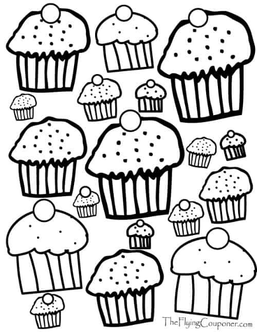 Colouring Pages for Adults and Kids. Cupcake Lover