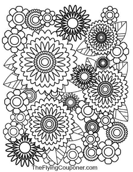 Colouring pages for adults and kids. Flowers.