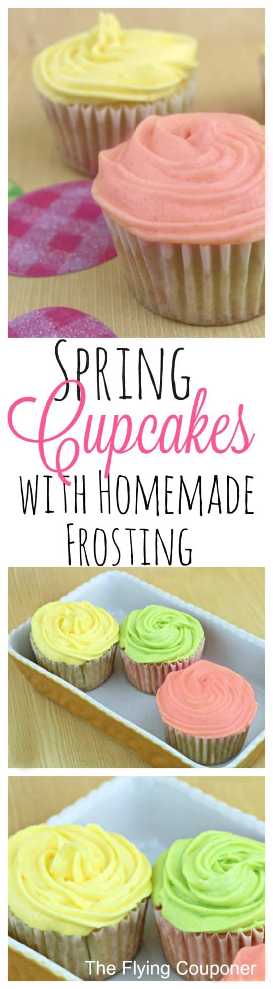 Spring Cupcakes with Homemade Frosting Recipe. Cupcakes and Easter. The Flying Couponer.
