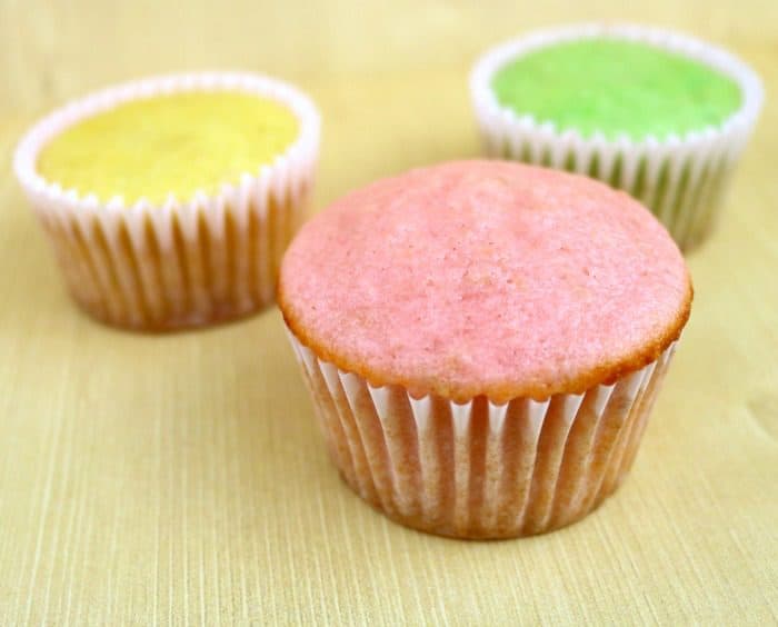Spring Cupcakes with Homemade Frosting Recipe. Pastel colors.