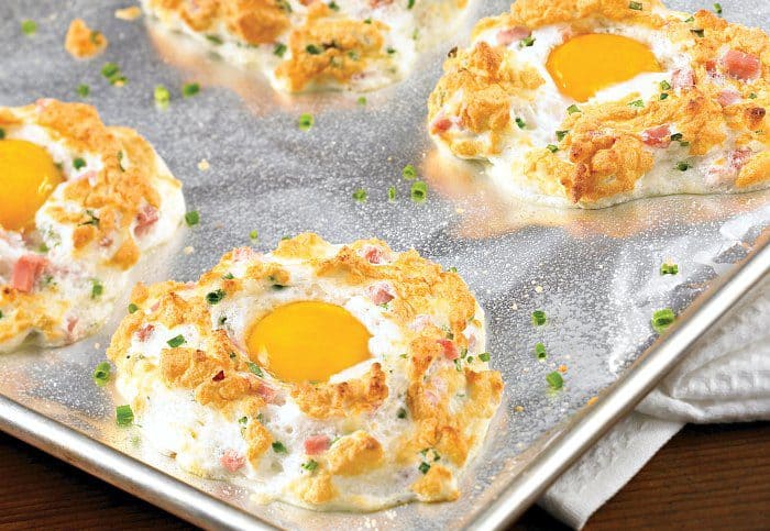 Ham and Cheese Egg Puffs. Breakfast recipe.