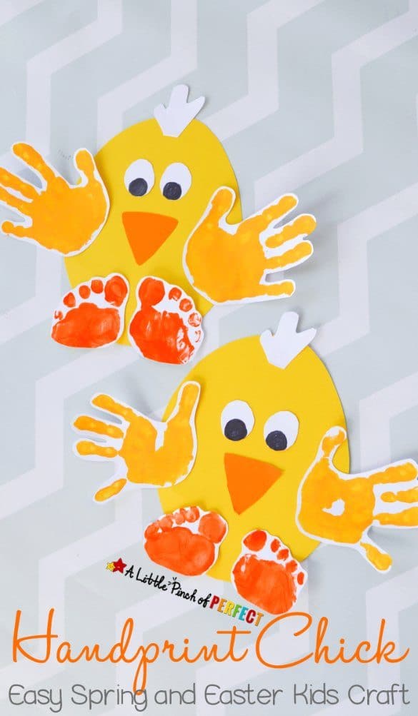 Handprint Chick Easter Craft. Roundup the Flying Couponer.