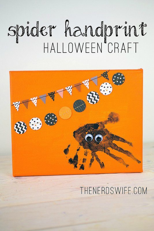 Spider Handprint Halloween Craft. Roundup The Flying Couponer.