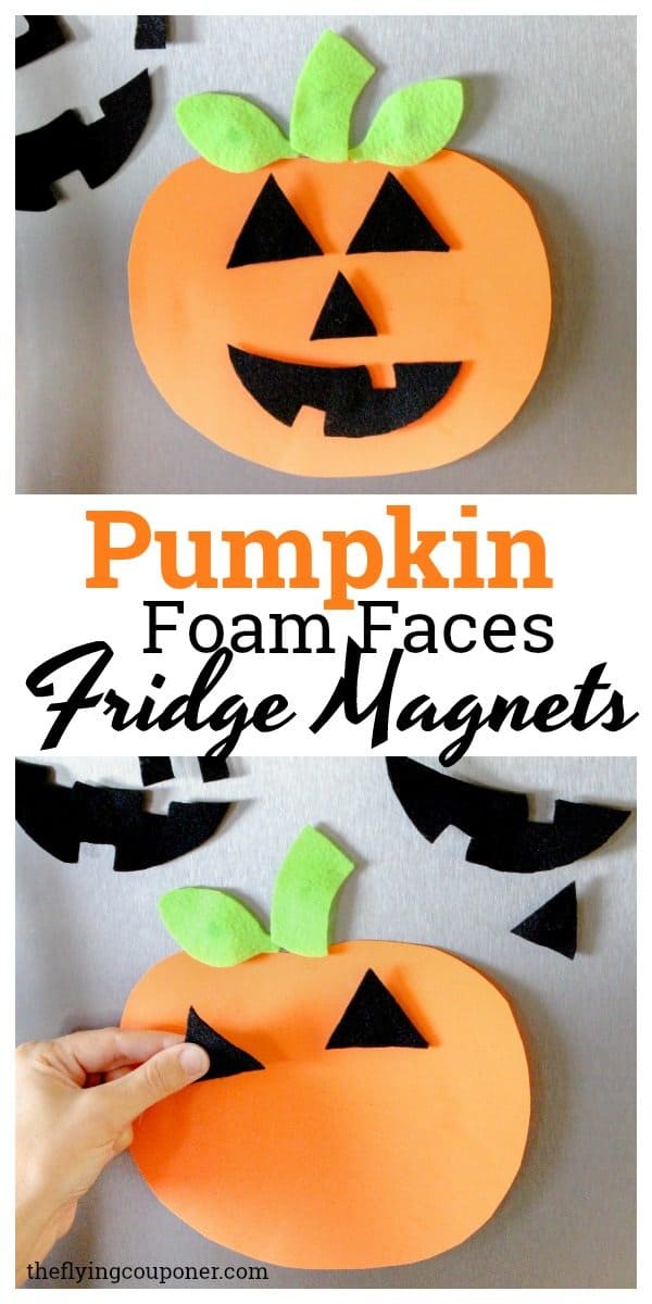 Pumpkin Foam Faces Fridge Magnets