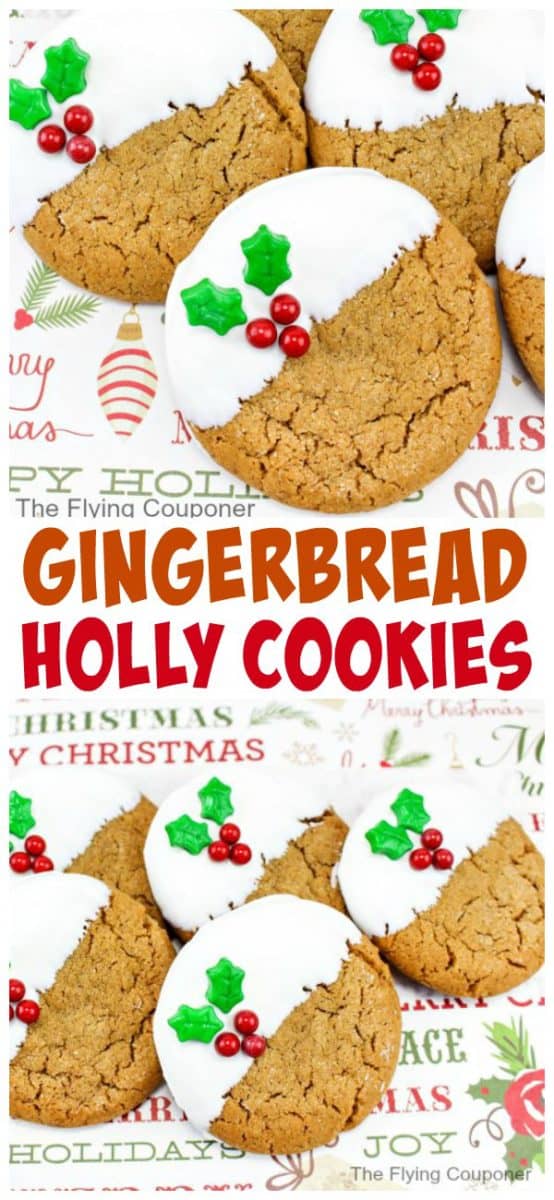 Gingerbread Holly Cookies. The Flying Couponer.