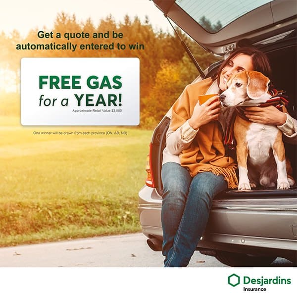 Win FREE GAS for a Year with Desjardins Insurance #GetAQuoteAndWin