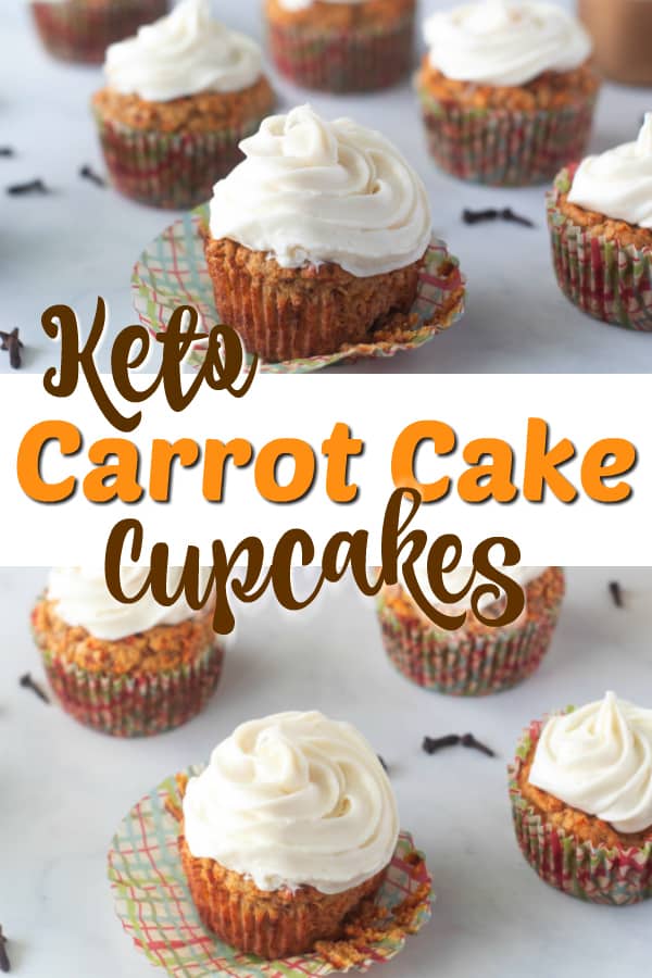 Best Ever Keto Carrot Cake Cupcakes with Cream Cheese Frosting. These moist Carrot Cake Cupcakes have just the right amount of spice and are perfect for Easter! Easy dessert recipe that everyone will enjoy. #carrotcake #cupcakes #creamcheese #creamcheesefrosting #dessertrecipes #easterdessert #easter #keto #ketodessert #ketodiet #ketorecipes